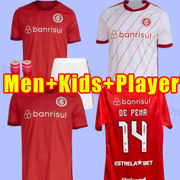 

23 24 sc internacional soccer jerseys do jogador 2023 2024 guerrero t.galhardo outubro rosa masculino feminino infantil football shirt fans, Black;yellow
