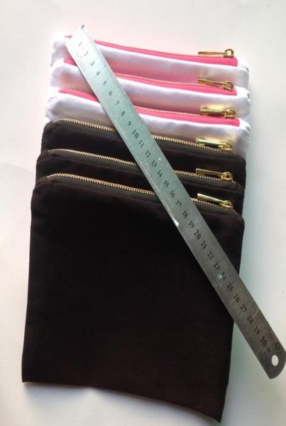 

plain whiteblacklight pink cotton canvas cosmetic bag with gold lining and gold zip custom makeup bag blank toiletry bag customi4434545
