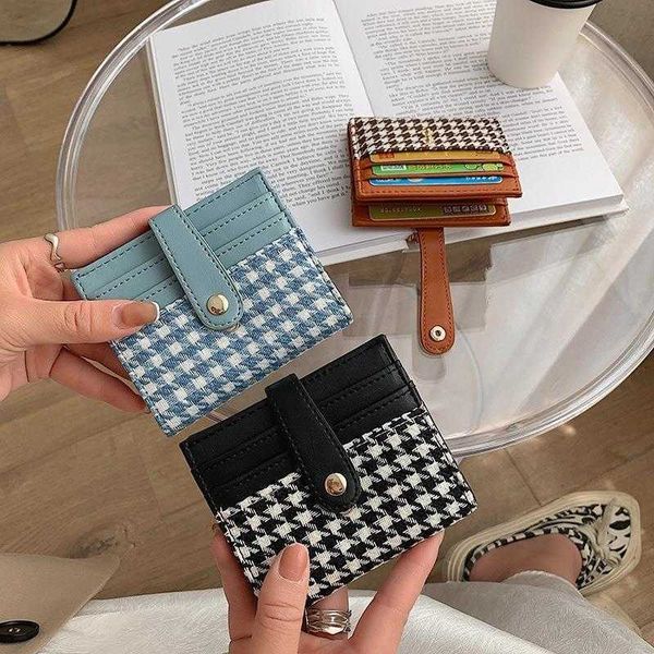 

small wallet female bags student korean style houndstooth fresh fashion girls coin purse card holder versatile bag, Red;black