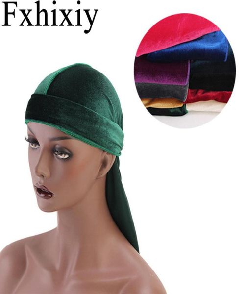 

beanieskull caps breathable bandana turban hat velvet wigs long tail durags men039s headwrap chemo cap biker headwear p6634752, Blue;gray