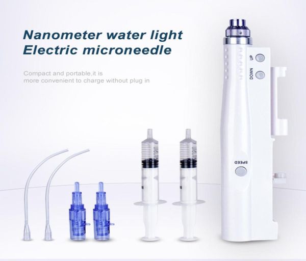 

2021 mini 2 in 1 mesotherapy gun nano mesogun and derma pen electric micro needle meso injector machine8888755, Black;white