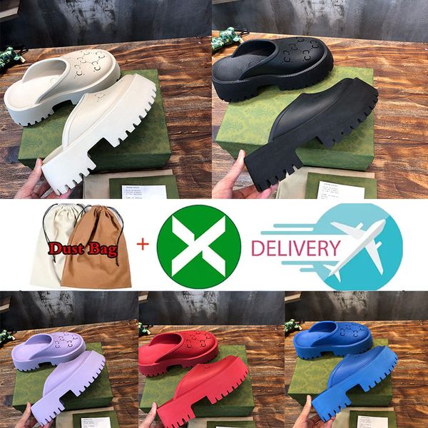 

perforated designer sandals thick bottom slippers platform slide fashion casual shoes luxury hollow pattern transparent materials rubber fla, Black