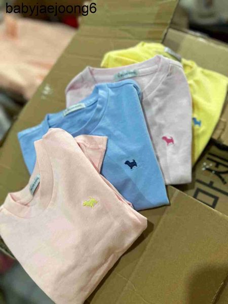 

han dan bluedog embroidered puppy pattern summer short sleeve t-shirt boys' cartoon cool feeling children's wear, Blue