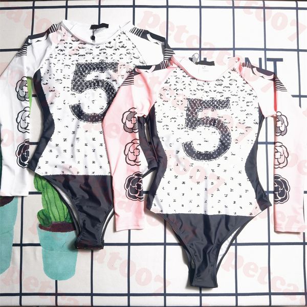 

summer new bikini long sleeve swimwear designer letter bathing suit womens one piece swimsuit