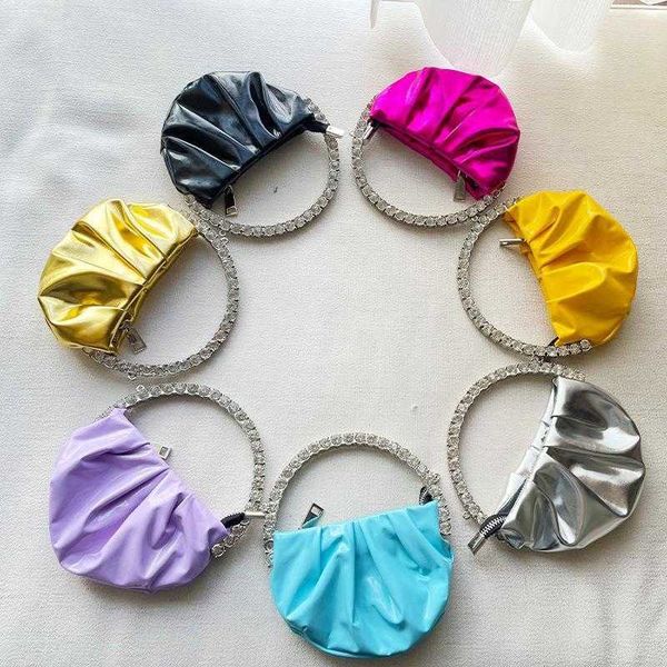

senior niche summer bags king rhinestone portable mini small round bag light chain crossbody pu female dinner