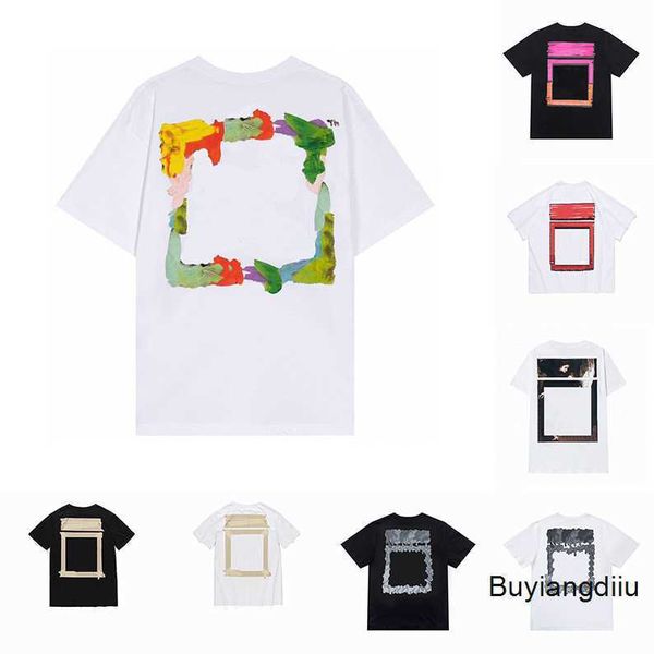 

summer mens womens designers t shirts loose tees offs fashion brands man s casual shirt luxurys clothing street shorts sleeve clothes polos, White;black