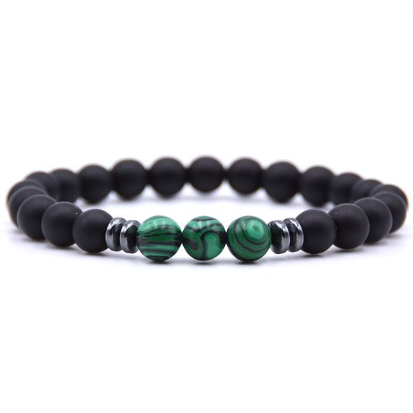 

popular 8mm natural stone beads strands elastic bracelet for wholesale, Black