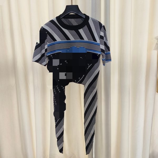 

511 l 2023 summer sweaters women's pullover black sweater crew neck short sleeve brand same style women's qian, White;black