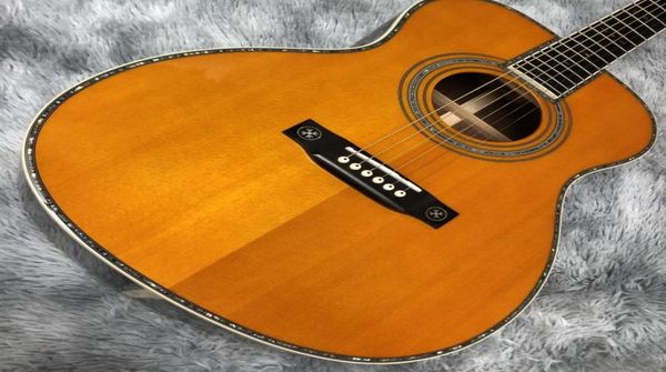 

40 inch om mold earthy yellow folk acoustic guitar012349626216
