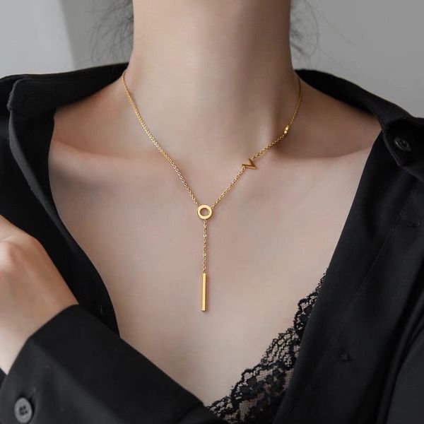 

no fading titanium steel letter love necklace jewelry for women gift, Silver