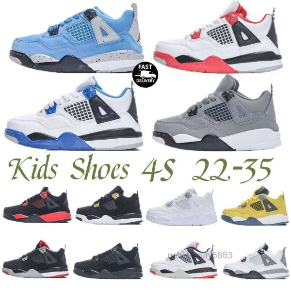

kids shoes 4 basketball 4s designer sneakers boys military black cat trainers baby kid shoe fire red thunder girls children youth toddle ado