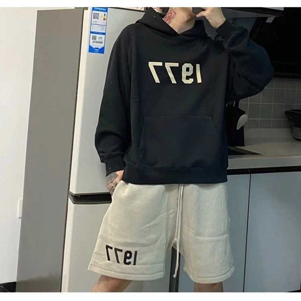 

men's hoodies fashion ess designer hoody fog double line ess season 8 1977 hoodie men's fashion lazy raglan women's, Black