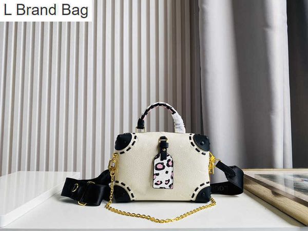 

l brand bag yy designer women souple tote wild at heart shoulder chain bags m45571 square rivet wide strap ceossbody embossed real leather h, Black