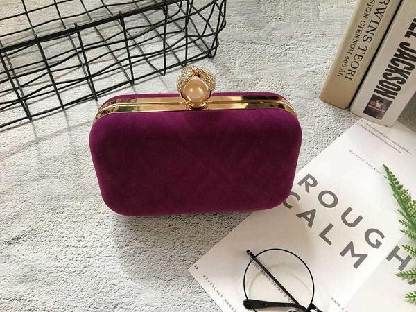 

sweet pearl ladies banquet dinner bag velvet crossbody handmade trend clutch