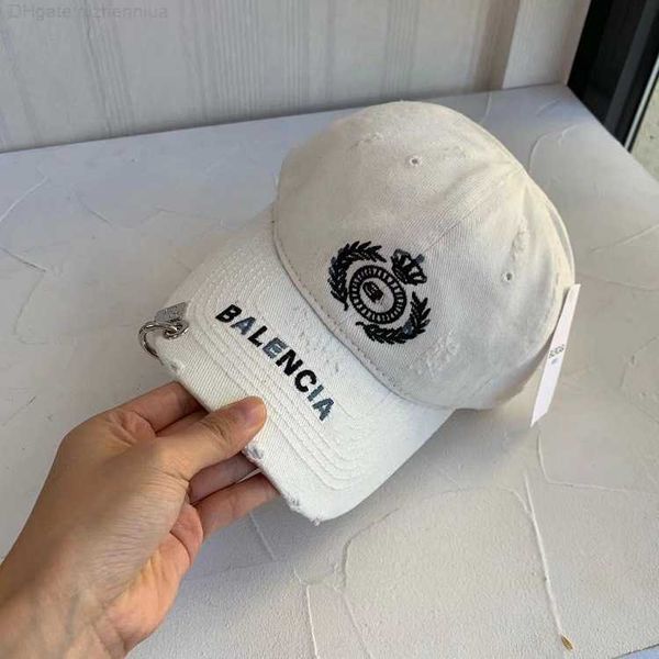 

designer luxury brand balencagia new style family b's cap graffiti embroidery small broken edge baseball versatile casual couple sun vi, Blue;gray