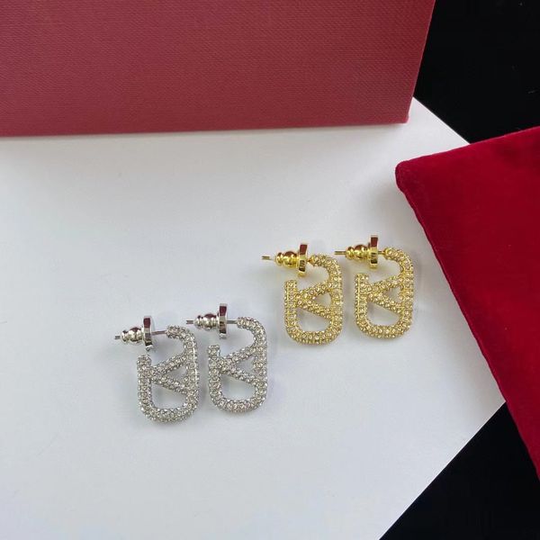 

fashion jewelry luxury women earrings full diamonds stud engagement earring, Golden;silver