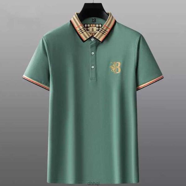 

designer polo mens polos burbrery end tb letter embroidery pure cotton men tshirt lapel and striped short sleeve bur classic casual shirttui, White;black