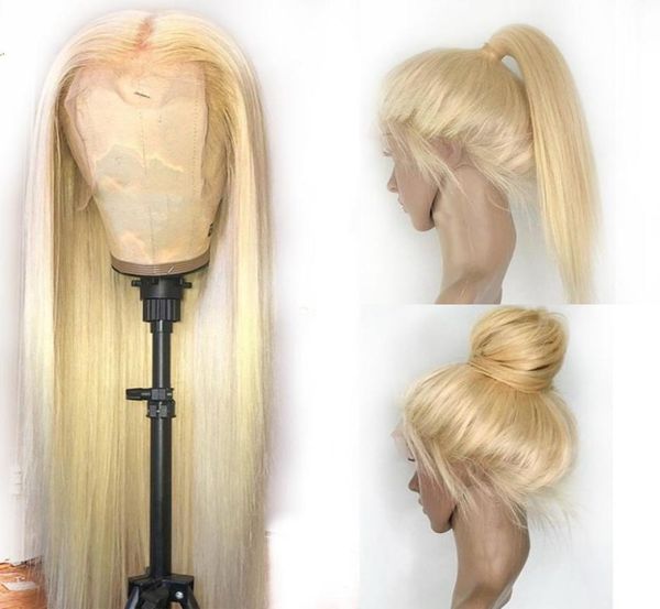 

preplucked 360 lace frontal wig ombre brazilian brown and honey blonde highlights closure wig remy lace front human hair wigs9373048, Black