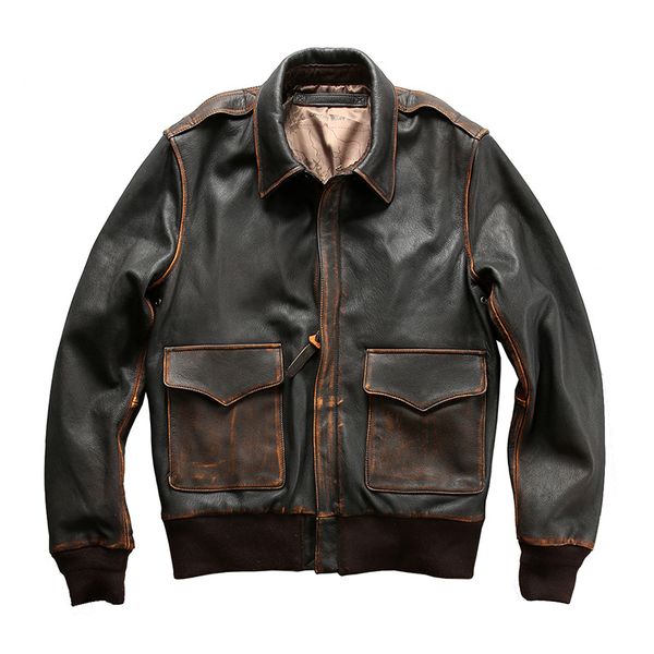 

leather bomber jacket men motorcycle jacket spring coat classics retro style plus size s m  xl xxl, Black;white