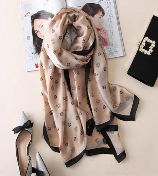 

women silk scarf bandana fashion soft lady female shawls wraps long size foulard 180 90cm hijabs5512934, Blue;gray