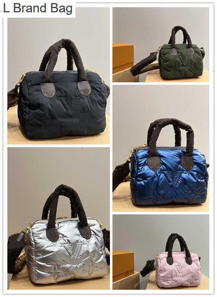 

l brand bag winter shoulder bags luxurys designers speedy 25 l fashion women classical female handbags tote crossbody ladies stitched cotton, Black