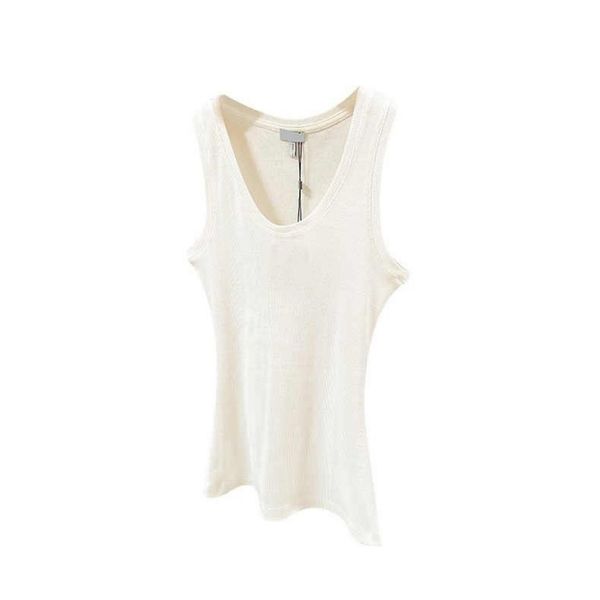 

vest anagram womens t-shirt regular cropped cotton jersey camis female femme knits tees designer embroidery knitted sport breathable yoga ve, White