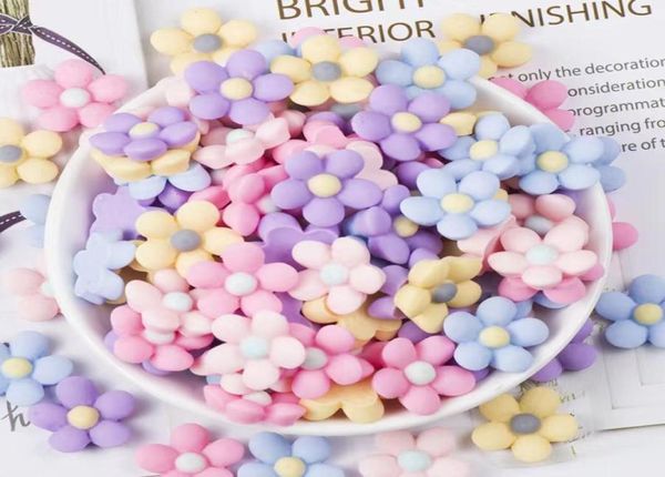 

30pcs 18mm mix light colors resin components fivepetal flowers flatback cabochon embellishment accessories diy craft scrapbooking3448870, Blue;slivery