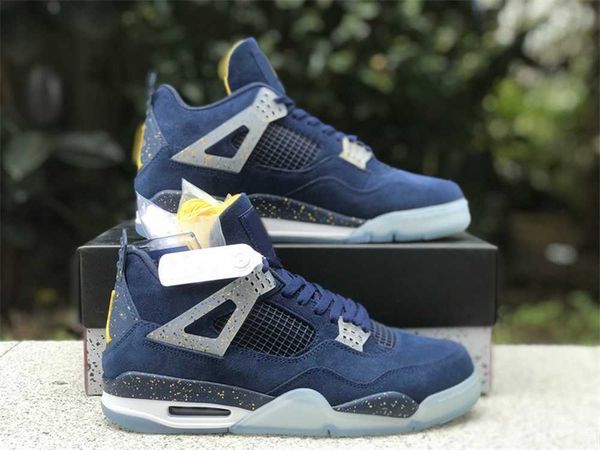 

designer shoes men women 4 basketball shoes michigan pe 4s navy blue university gold black white outdoor mens trainers