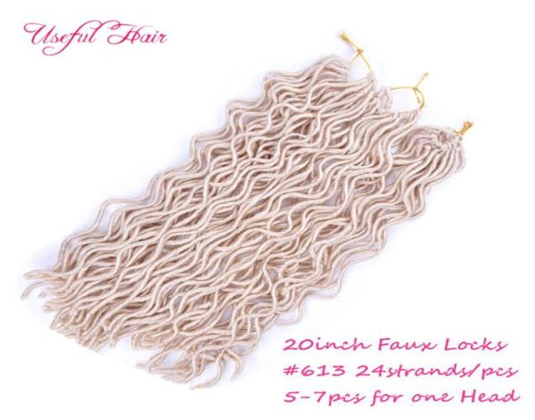 

soft dreadlocks waving curly goddess locks crochet braids hair 24strandpcs braids hair extensions synthetic braiding hair 613 blo3232859, Black