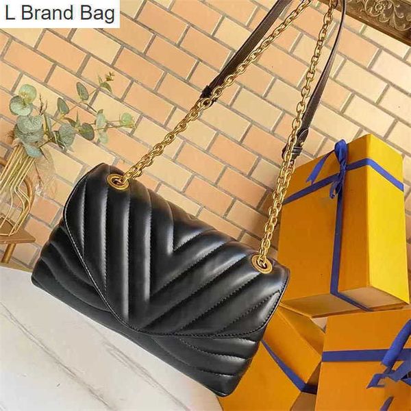 

l brand bag new wave chain bag v shaped handbag women classic vintage luxury designers crossbody single sevening clutch shoulder bags tote m, Black