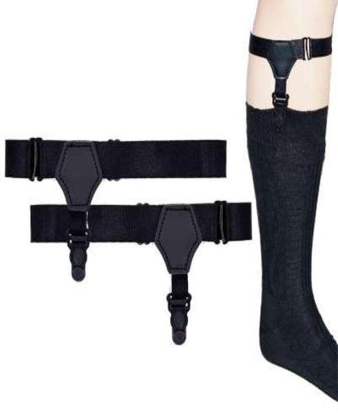 

1 pair black mens adjustable suspensorio suspenders elastic prevent socks from falling off sock garters for men accessories3389117, Black;white