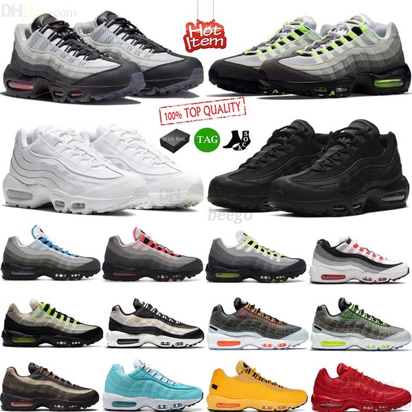 

og 95 running shoes 95s men women triple black white neon dark beetroot crystal blue solar red smoke grey fish scales olive mens trainers ou