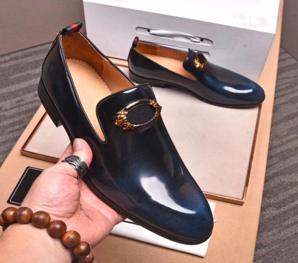 

male classic business men039s dress shoes 2021 fashion brand elegant formal wedding genuine leather shoes men slip on office ox4470189, Black