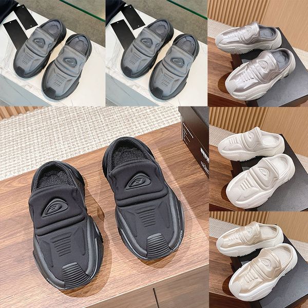

23ss new season designer sandals women mens fashion trend classic sandal slippers air vent insole grey embossed upper design stacked sole co, Black