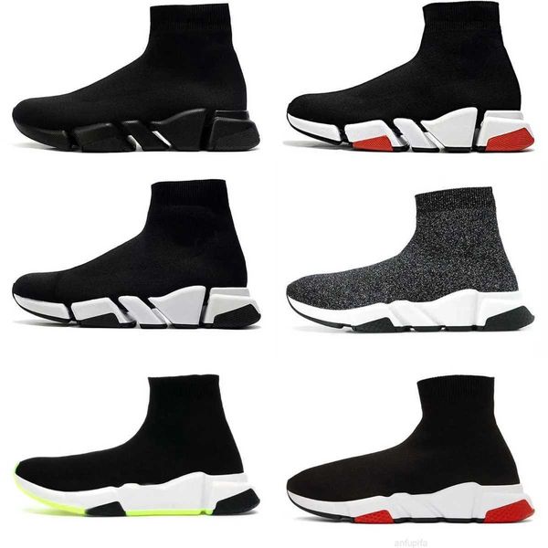 

2023 speeds 20  shoe platform sneaker men women designer tripler paris socks boots black white blue light sliver ruby graffiti vi balencai