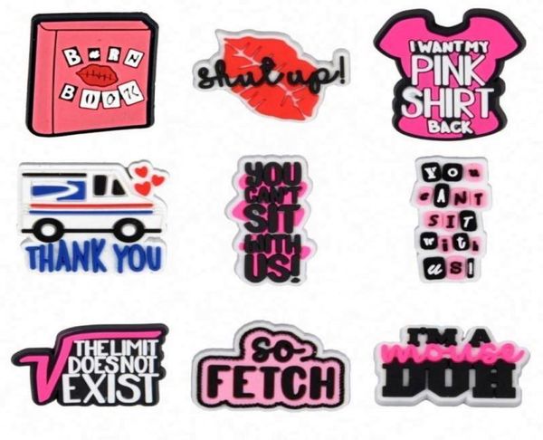 

custom new christmas burn book crool charm i039ll be there for you shoe charms decoration sandals of party gifts5458558, White;pink