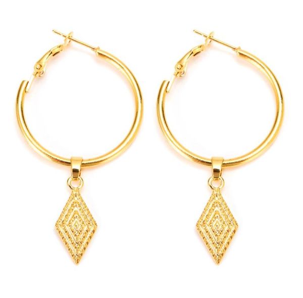 

big hoops thai earrings drop dangle rhombus 22k 23k 24k baht pure yellow gold gp thai dress2923005, Golden;silver