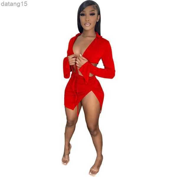 

bandage 2 piece outfit dresses designer long sleeve crop split mini skirt fashion spring summer swimwear clothing 5 d9ys, White;black
