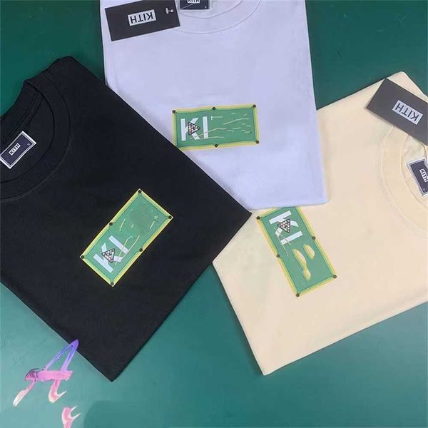 

pool table print kith graphic t shirts casual kith oversized t-shirt women's men's clothingch26 32z2, White;black