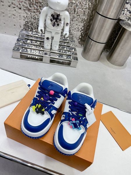 

luxury casual shoes classic men women calfskin shoes vintage sneakers reflective sneaker print leisure shoes 0522, Black