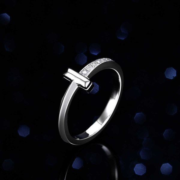 

eller the same type of s925 silver ring tiffay one word t women's mossan diamond tail row live broadcast