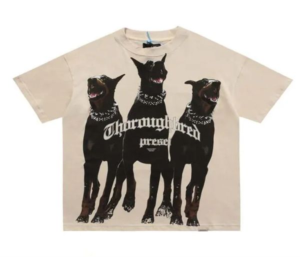

22ss owners club dog t shirt high street tee spring summer fashion skateboard men women tshirt, White;black