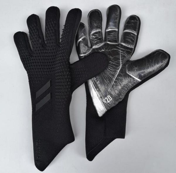 

professional kids mens goalkeeper gloves thick latex football without finger protection keeper gloves goalie training gloves8484209, Black
