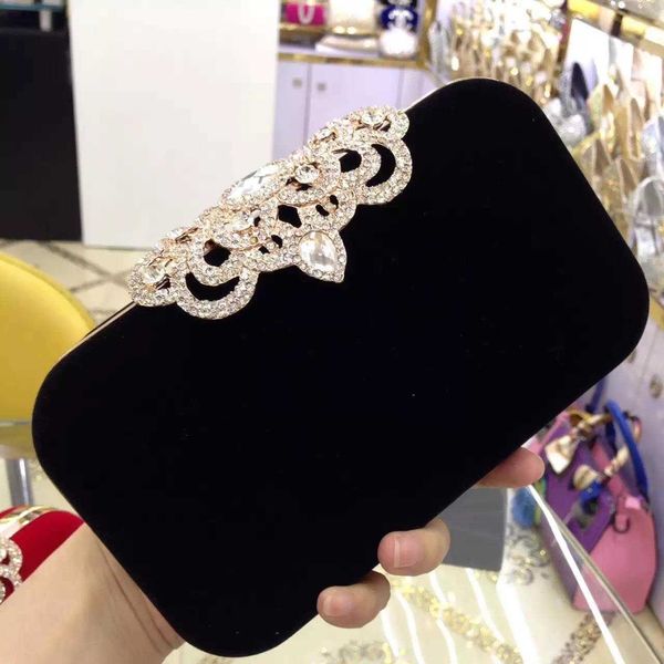 

mermaid velvet dinner bag alloy diamond crown head handbag banquet women