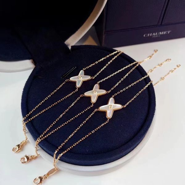 

18k gold fork cross designer charm bracelet for women fashion luxury brand mother of pearl bangle link bracelets necklaces earrings party we, Golden;silver