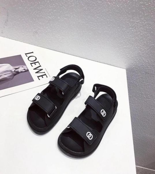 

2022 women sandals slingback platform dad slides summer beach buckle strap soft chunky heel sports shoes woman flat6116138, Black