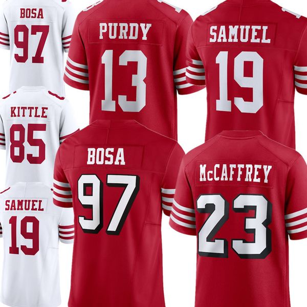 

5 trey lance jersey nick bosa george kittle san deebo samuel francisco jerry rice fred warner brock purdy 49eres christian mccaffrey the fai, Black;red