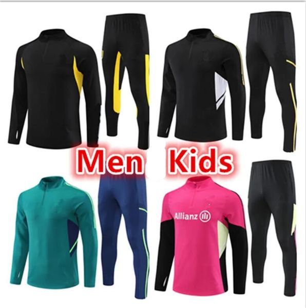 

22 23 24 pogbas mens tracksuits soccer training suit jerseys kit 23 24 men and kids football tracksuit jerseys jacket jogging sets surveteme, Black