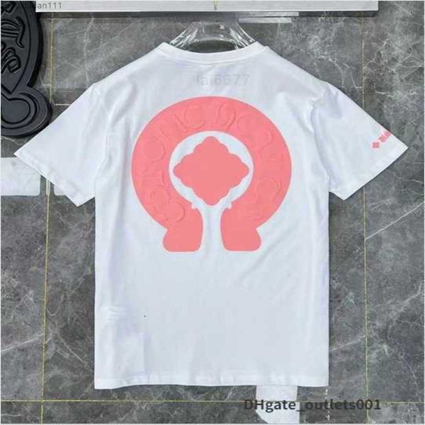 

fashion mens classic t shirts brand t-shirts ch white short sweater casual embossed letter horseshoe sanskrit cross pattern designerselr5, White;black