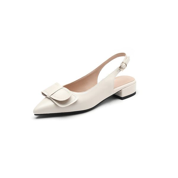 

designer women summer luxury sandals shoes genuine leather low square heels pumps chunky bowtie shoe party bowtie dress pointed toes shoe yg, Black